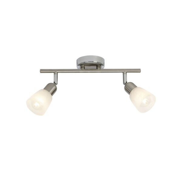 BRILLIANT Lampe Bethany LED Spotrohr 2flg eisen/chrom/weiß-alabaster   2x LED-D45